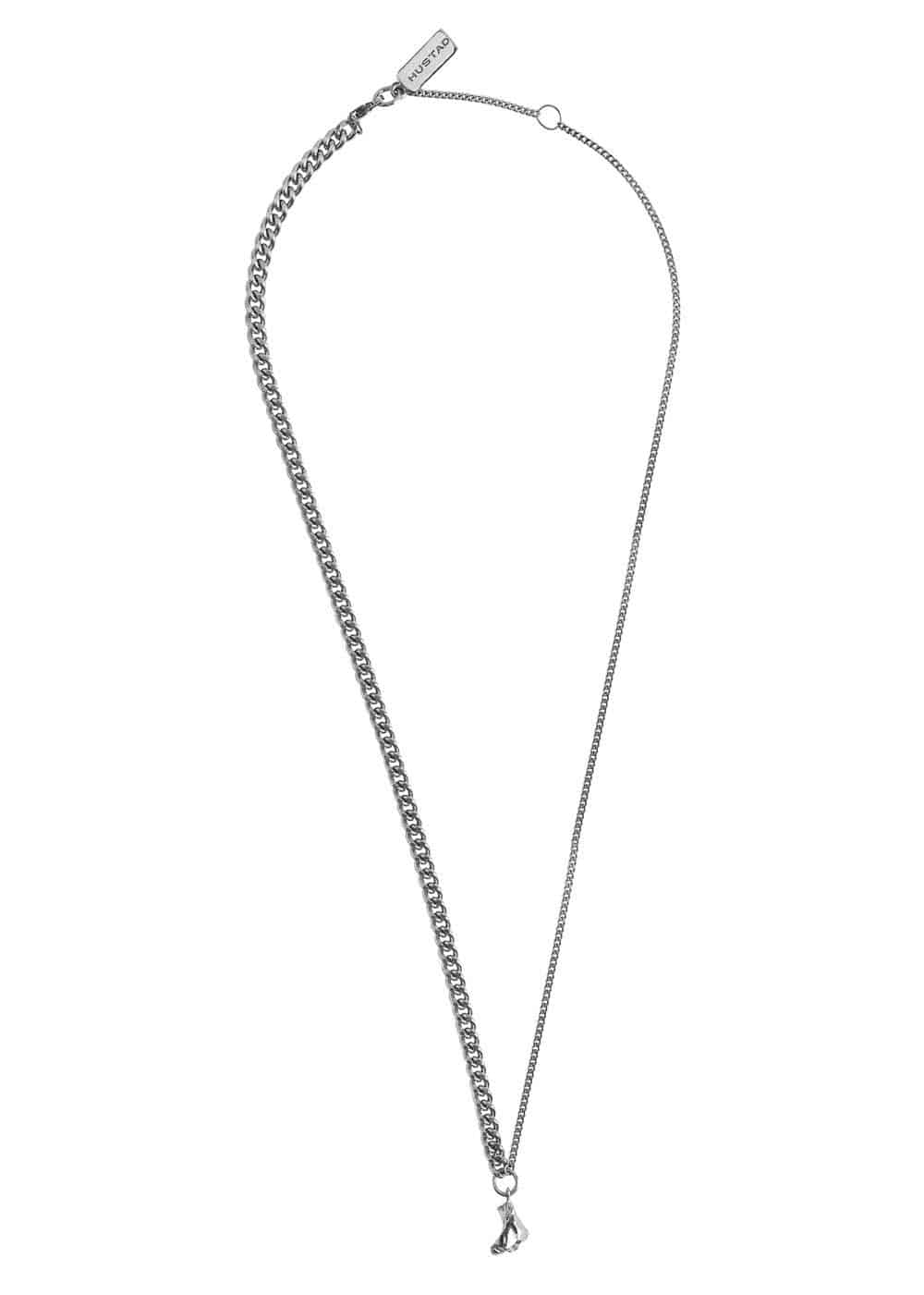 기본트렌드 Hustad #176 silver two-chain choker necklace  자체제작 국내 